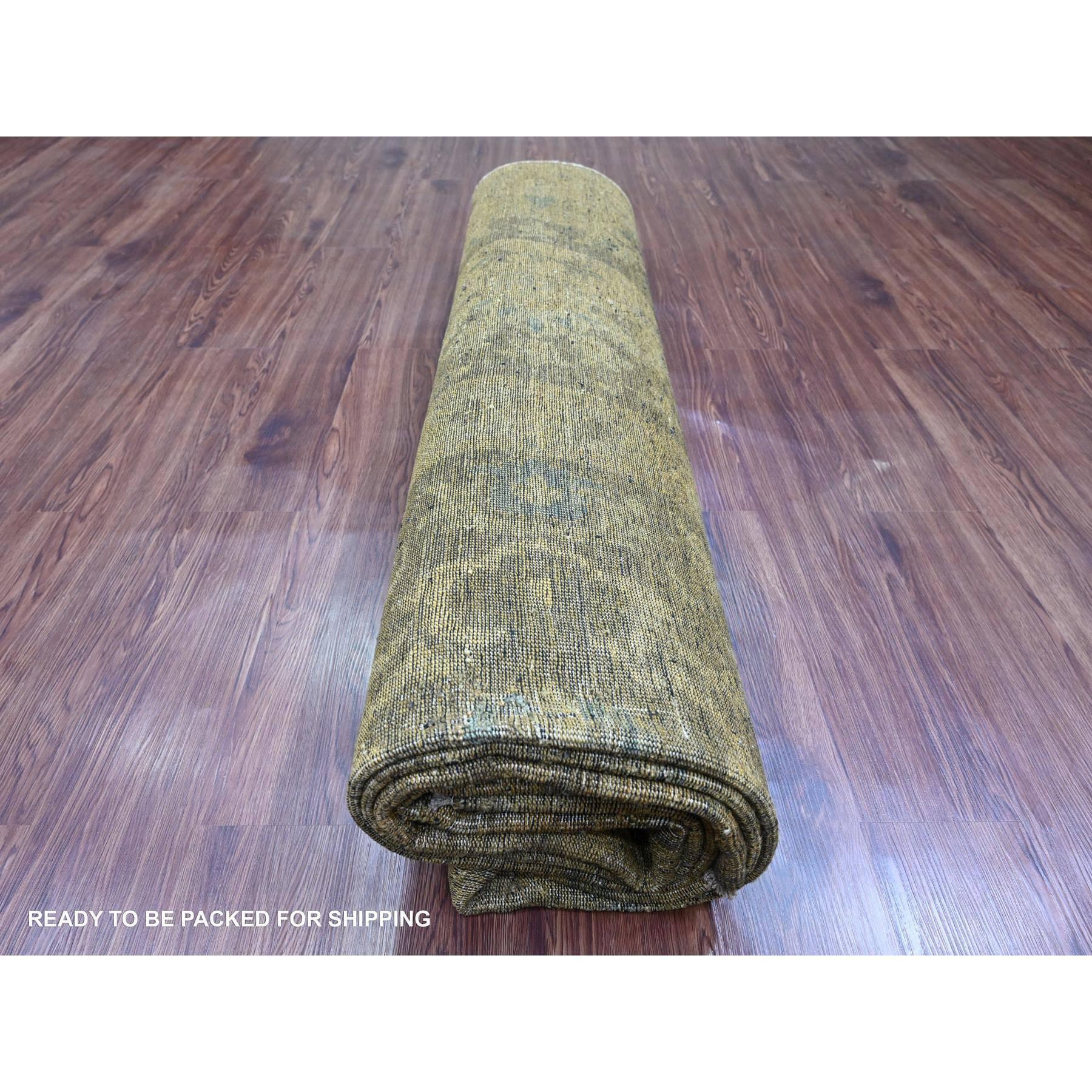 Alfombra de lana anudada a mano con influencia de diseño de jardín artesanal marrón 9'x11'10 en venta 1