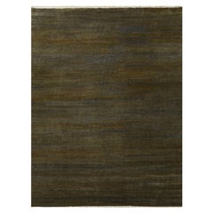 Tappeto orientale in lana e seta annodato a mano con design moderno a base di erba, di dimensioni 9'x11'10".