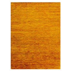 9
x11
10" Couleur or, Design uni, Pure Soie Sari, Tapis noué à la main