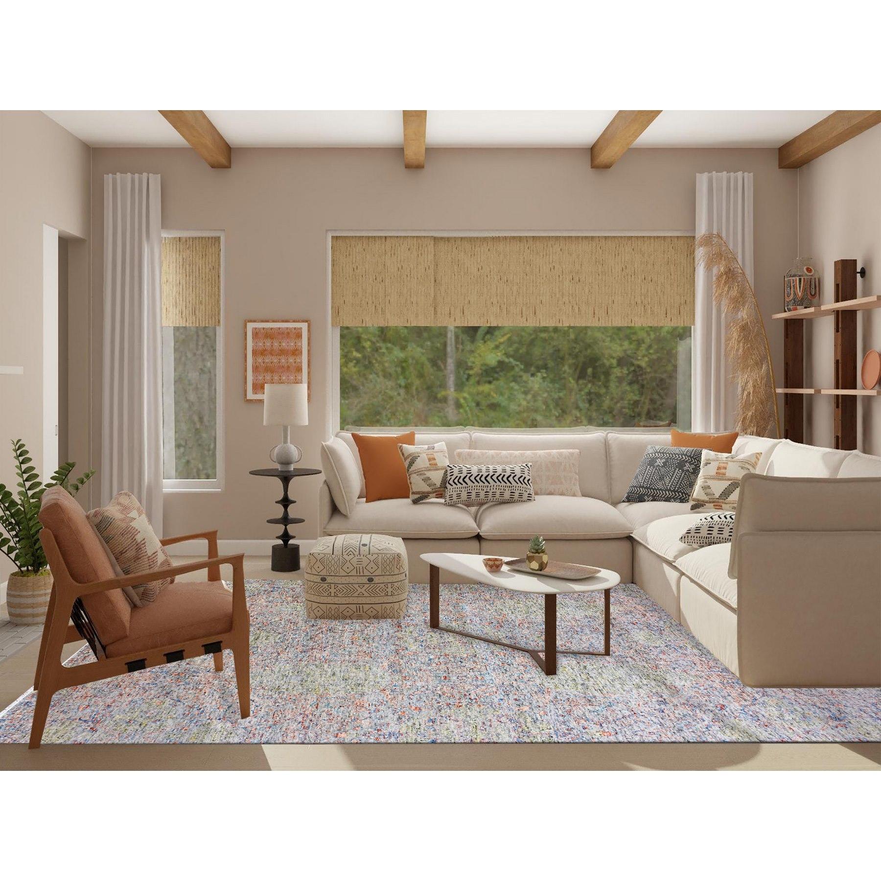 This is a truly genuine one-of-a-kind Oushak influence with Salt and Pepper Motif, Pure Wool, Oriental Rug. It has been Knotted for months and months in the centuries-old weaving craftsmanship techniques by expert artisans.
Primary materials: