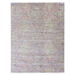 9'x11'10" Gray Goose Oushak influence with Salt and Pepper Motif Pure Wool Rug