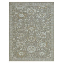9'x11'10" Gray Hand Knotted Ziegler Mahal Flowers Design Pure Wool Oriental Rug