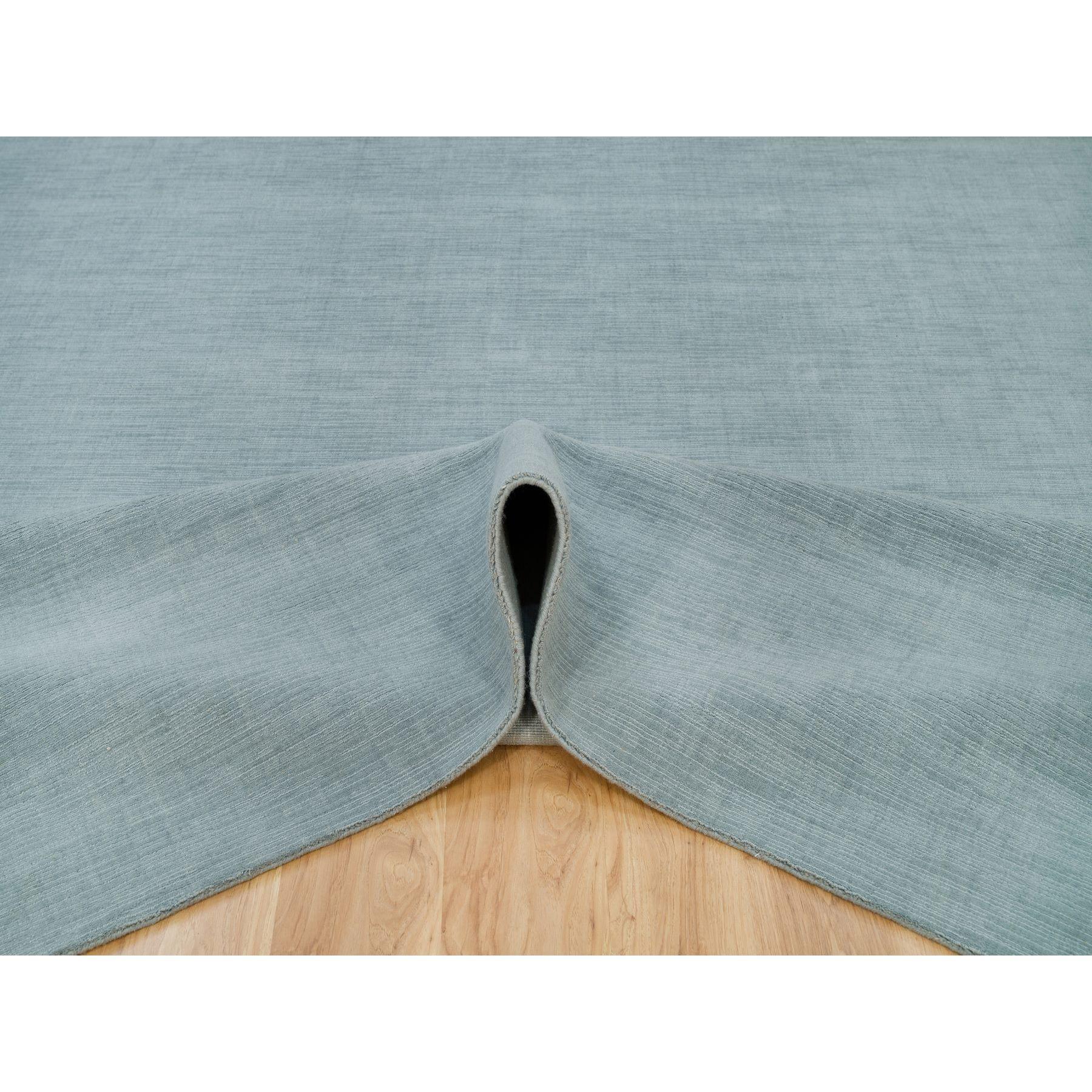 Annodato a mano Tappeto orientale in lana e seta vegetale annodato a telaio grigio 9'x11'10