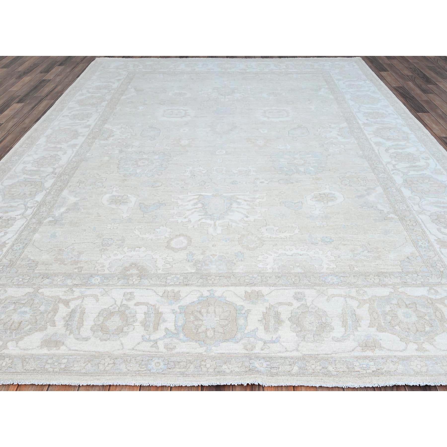 This is a truly genuine one-of-a-kind Hand Knotted White Wash Peshawar Chobi Geometric Design Wool Oriental Rug. It has been Knotted for months and months in the centuries-old weaving craftsmanship techniques by expert artisans.
Primary materials: