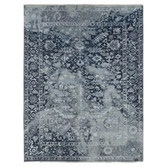 9
x11
10" Grau, Wolle und Seide, gebrochen und gelöscht Heriz Design, Hand geknüpft Teppich