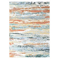 9
x11
10" Green Diagonal Abstract Design Wool and Silk Hand Knotted Modern Rug