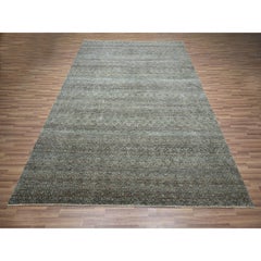 9'x11'10" Green Pure Wool Hand Knotted Kohinoor Herat Pattern Oriental Rug