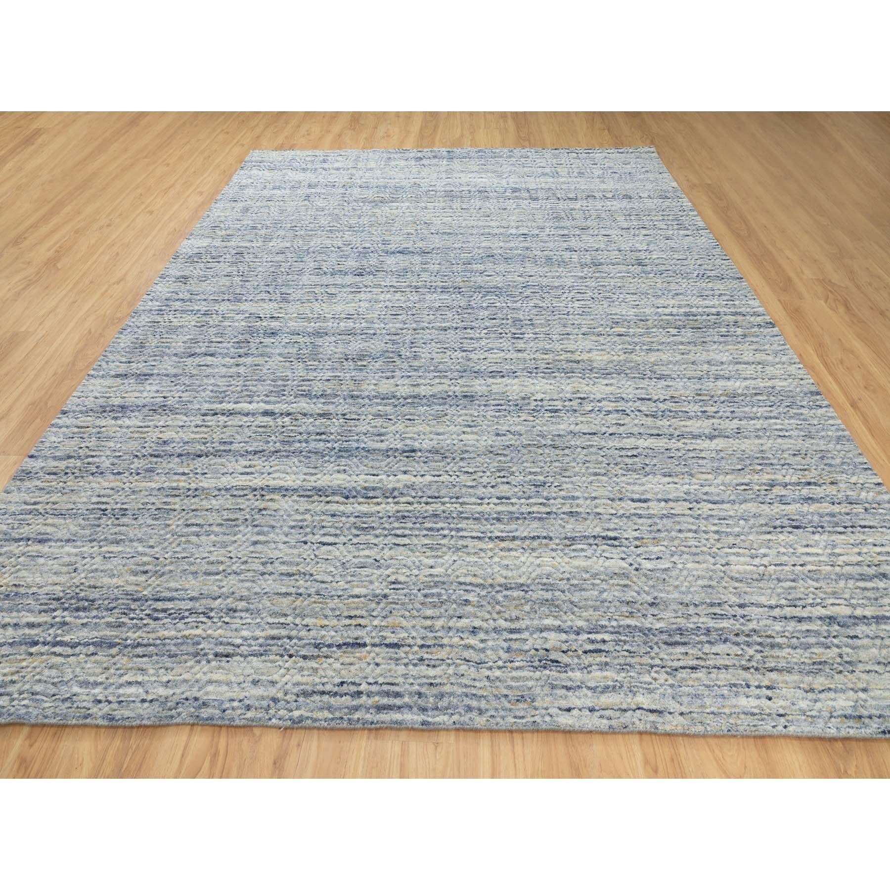 Moderne Tapis transitionnel en laine biologique 9'x11'10