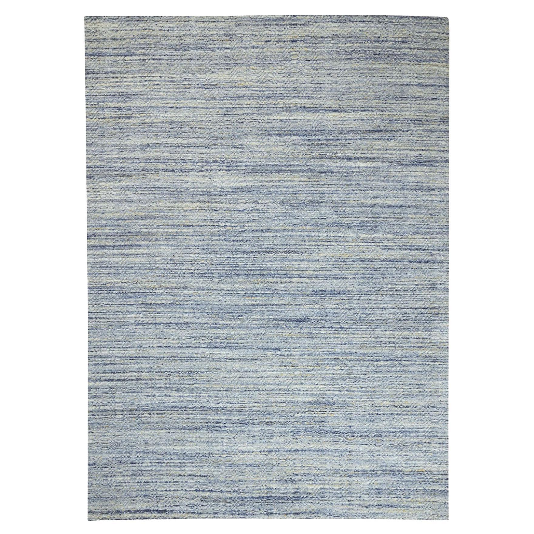 Tappeto di transizione in lana organica 9'x11'10" avorio lavorato a mano con un design strutturato