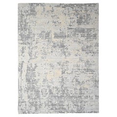 9'x11'10" Lexicon White Soft Pile Hand Knotted Undyed Wool Nepali Oriental Rug