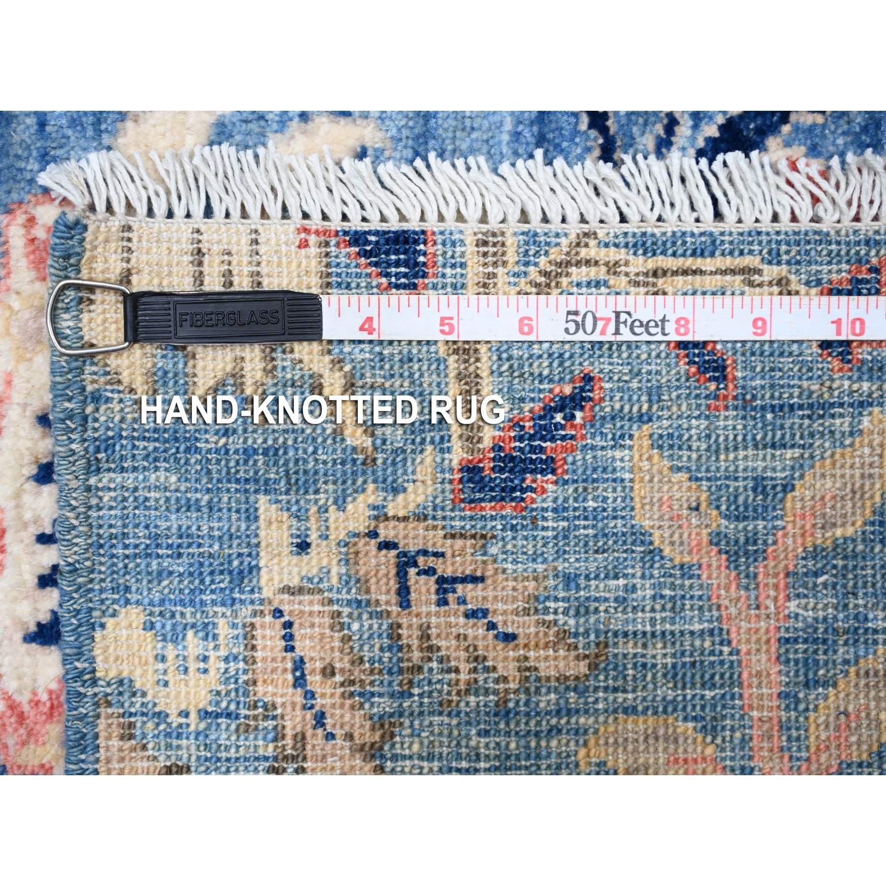 Tapis oriental Peshawar bleu marlin noué à la main 9'x11'10