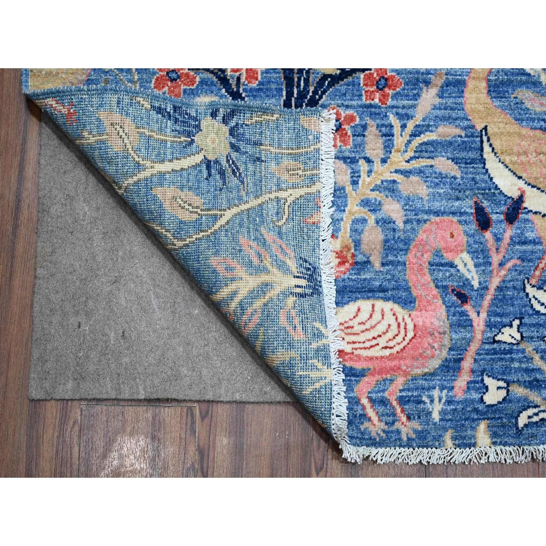 Afghan Tapis oriental Peshawar bleu marlin noué à la main 9'x11'10