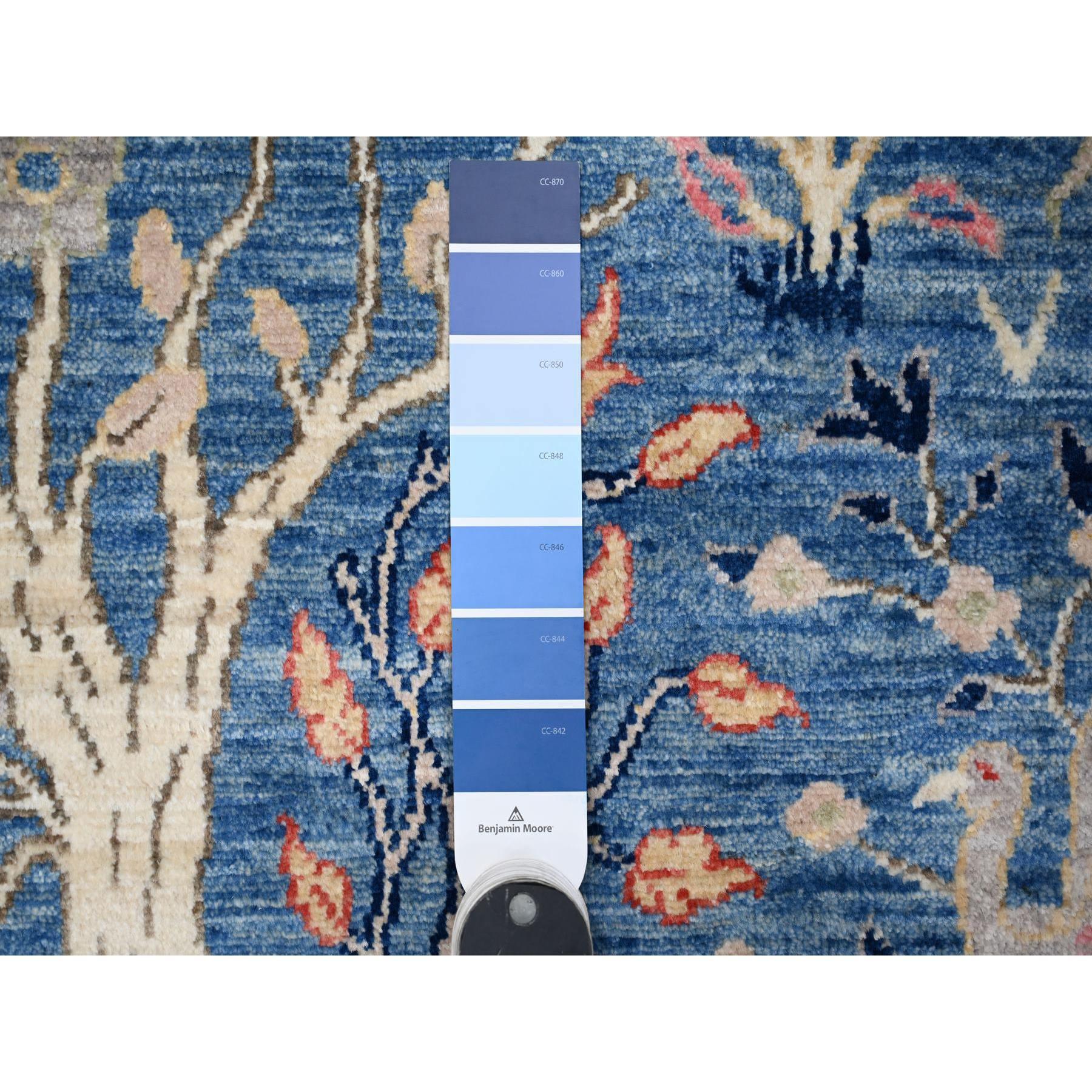 XXIe siècle et contemporain Tapis oriental Peshawar bleu marlin noué à la main 9'x11'10