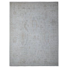 Tapis oriental 9'x11'10" gris moyen Vegetable Dyes Afghan Angora Oushak