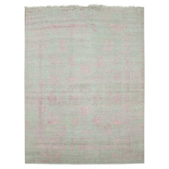 9
x11
10" Sage Gray, Broken Erased Persian Design Wolle und Seide Hand Knotted Rug