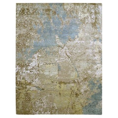 9'x11'10" Shades of Brown Abstract with Galaxy Design Hand Knotted Pure Wool Rug