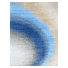 9'x11'10" THE SKY AND OCEAN, Modern Gradation Design, 100% Wool Hand Knotted Rug