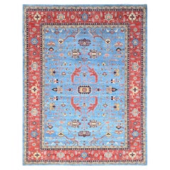 9
x11
6" Bleu, Laine extra douce, Afghan Peshawar, Noué à la main, Tapis d
Orient