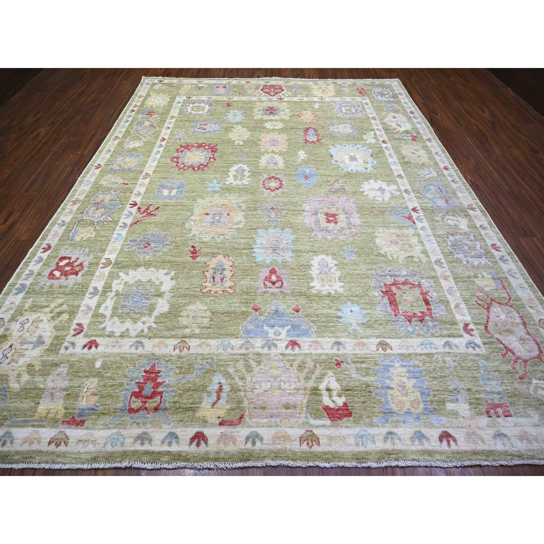 Noué à la main Tapis Afghan Angora Oushak 9'x11'6