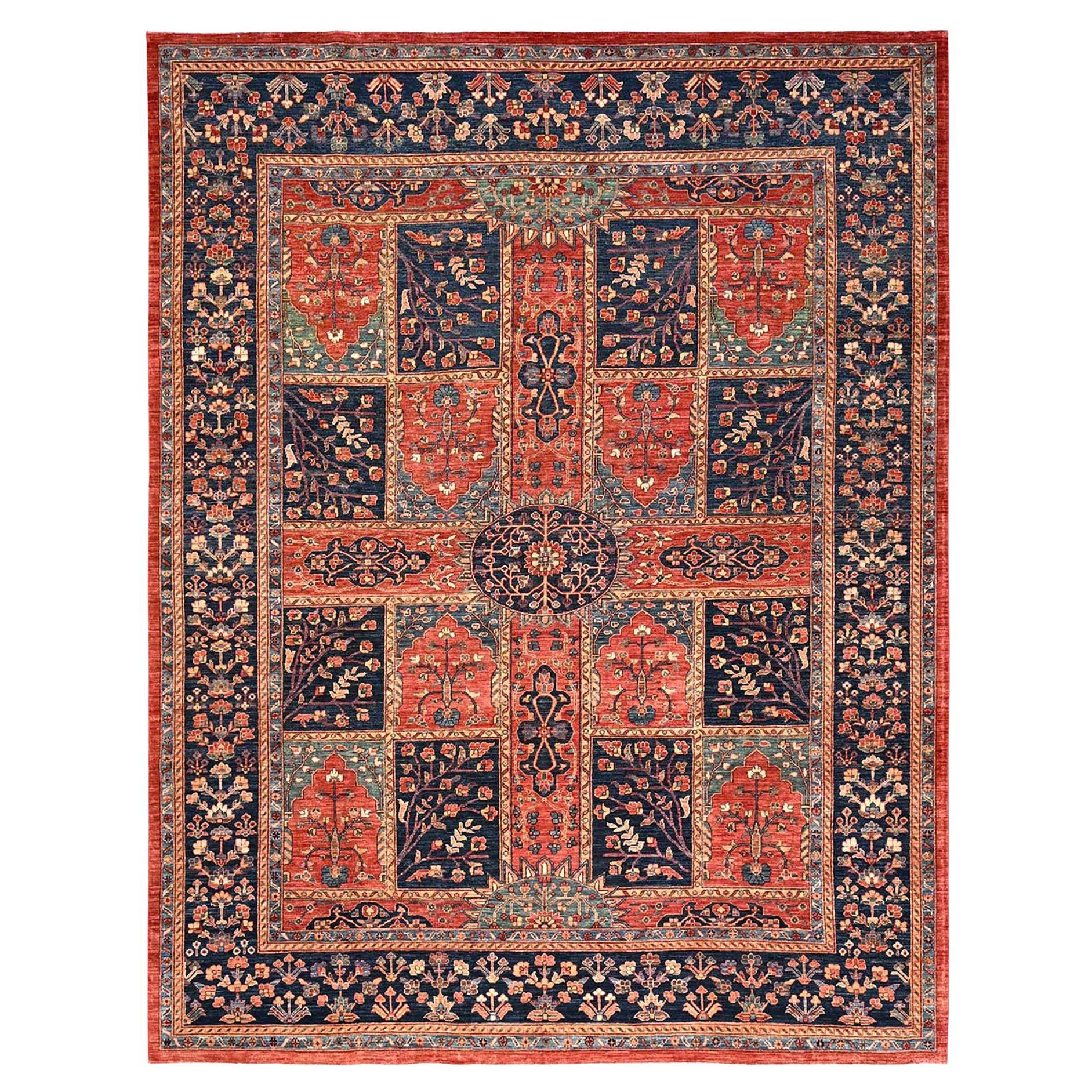 9
x11
6" Rosso Classico Giardino Persiano Design Aryana Grade Tappeto in Lana Annodato a Mano in vendita