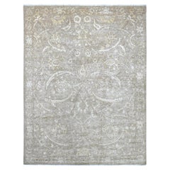 9'x11'7" Brown Peshawar with Sickle Leaf Design Hand Knotted Wool Oriental Rug