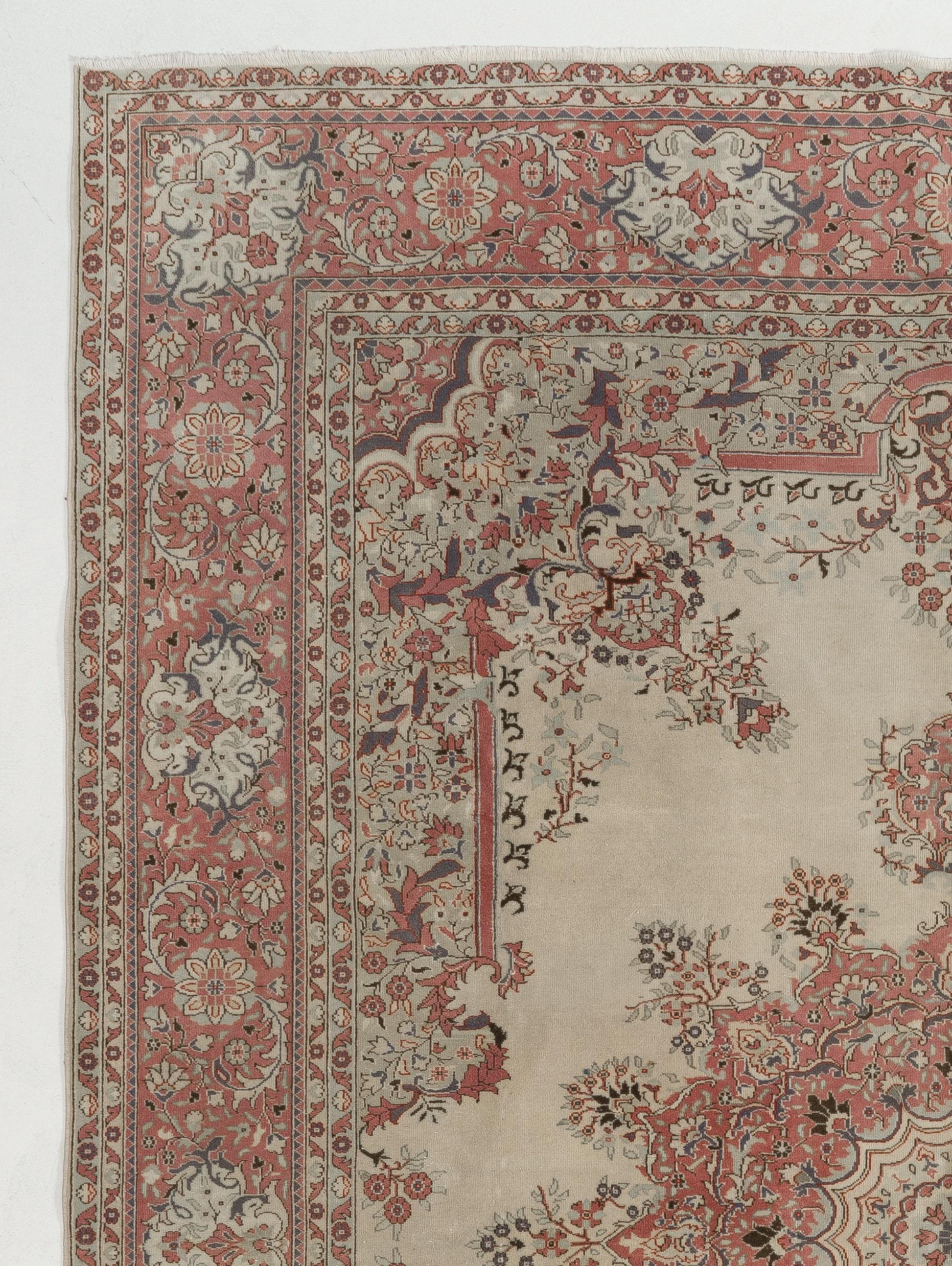 Türkischer 9x11.7 Ft Unikat-Teppich, traditioneller handgeknüpfter Wollteppich (Land) im Angebot