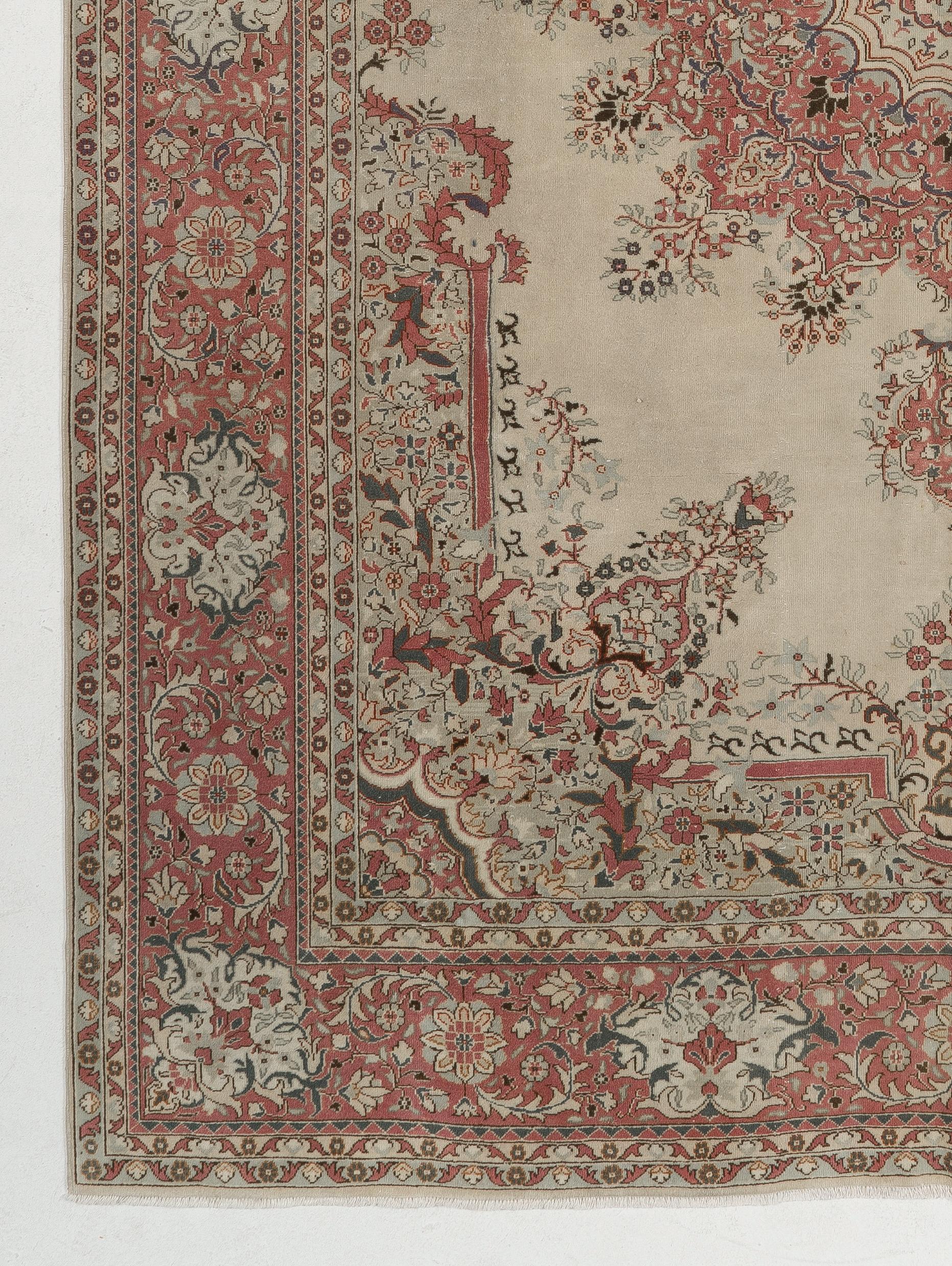 Türkischer 9x11.7 Ft Unikat-Teppich, traditioneller handgeknüpfter Wollteppich (Handgewebt) im Angebot