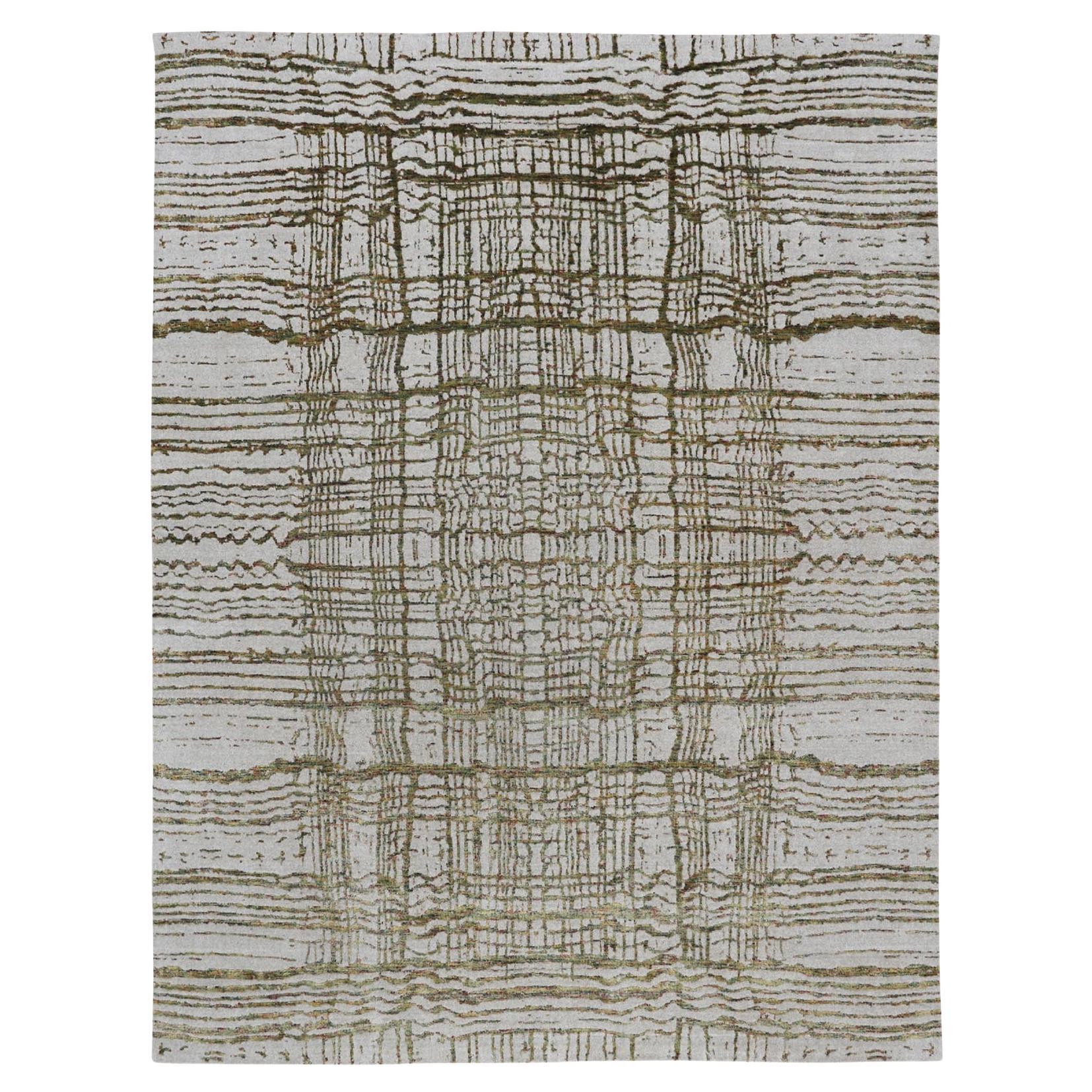 9
x11
7" Gray Fine jacquard Modern Wool and Art Silk Hand Loomed Oriental Rug