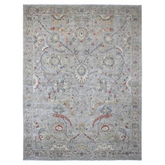 Tappeto Peshawar Sickle Leaf Design High Mountain in lana annodata a mano 9'x11'7" grigio