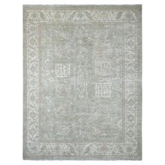 Tapis en laine nouée à la main 9'x11'7" vert Washed Out Peshawar with All Over Design