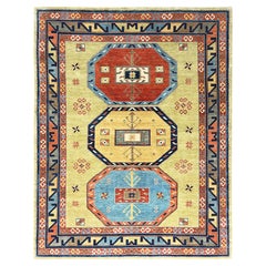 9
x11
7" Alter Moosgrüner Armenischer Inspirierter 200 KPSI Wolle Handgeknüpfter Teppich