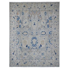 9'x11'7" Oyster Gray Ziegler Mahal Design Peshawar Hand Knotted Pure Wool Rug