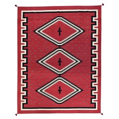 9'x11'7" Red Southwest Geometric Design Hand Woven Flat Weave Wool Oriental Rug
