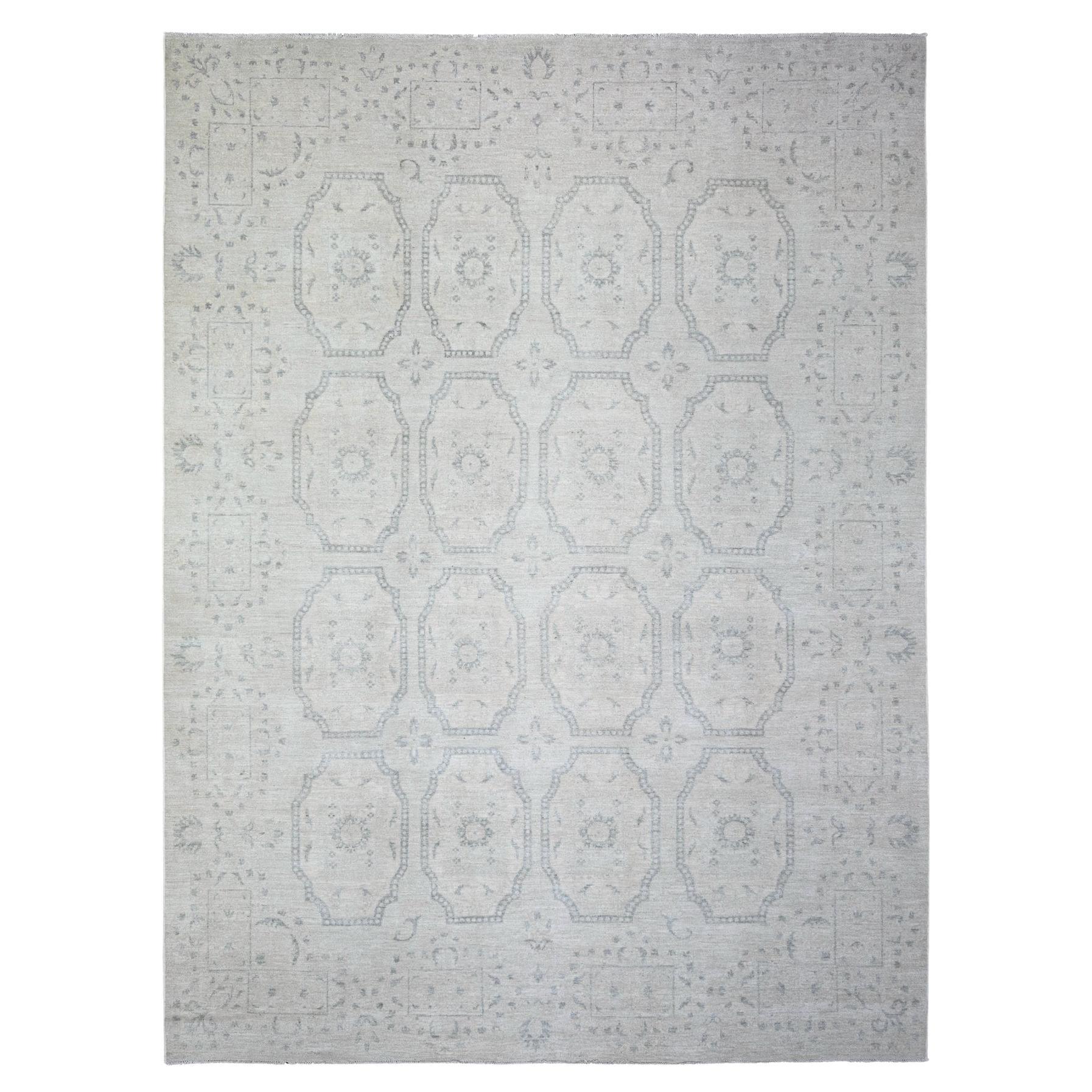 9
x11
8" Aschgrauer Stone Washed Peshawar Wolle Handgeknüpfter Orientteppich