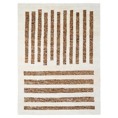 9'x11'8" Bole Brown Veggie Dyes Thick Chunky Texture Pure Wool Hand Knotted Rug