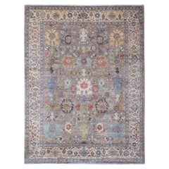 9'x11'8" Gray Aryana Collection Heriz All Over Design Hand Knotted All Wool Rug