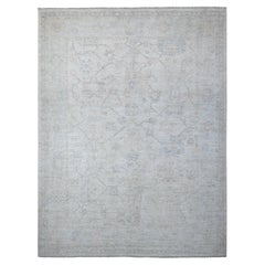 9'x11'8" Titan Weißer afghanischer Angora Oushak Weft Orientalischer Teppich aus handgeknüpfter Wolle