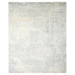 9'x11'8" White Thick Chunky Texture Tone on Tone Wool Hand Knotted Oriental Rug