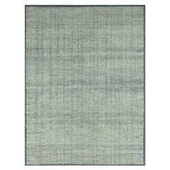 9'x11'8" Yale Blue Pure Wool Hand Knotted Oxidized Grass Design Oriental Rug