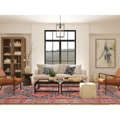 9'x11'9" Brick Red Extra Soft Wool Hand Knotted Fine Peshawar Rug