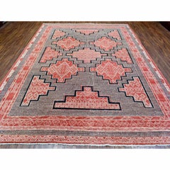 9'x11'9" Brick Red Extra Soft Wool Hand Knotted Fine Peshawar Rug