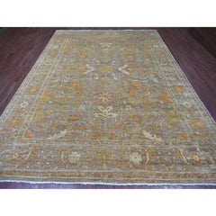9'x11'9" Brown Peshawar Bijar Garus Design Hand Knotted Pure Wool Oriental Rug