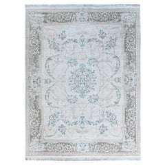 9
x11
9" Daisy White Aubusson Design Pak Persisch 300 KPSI Handgeknüpfter Wollteppich