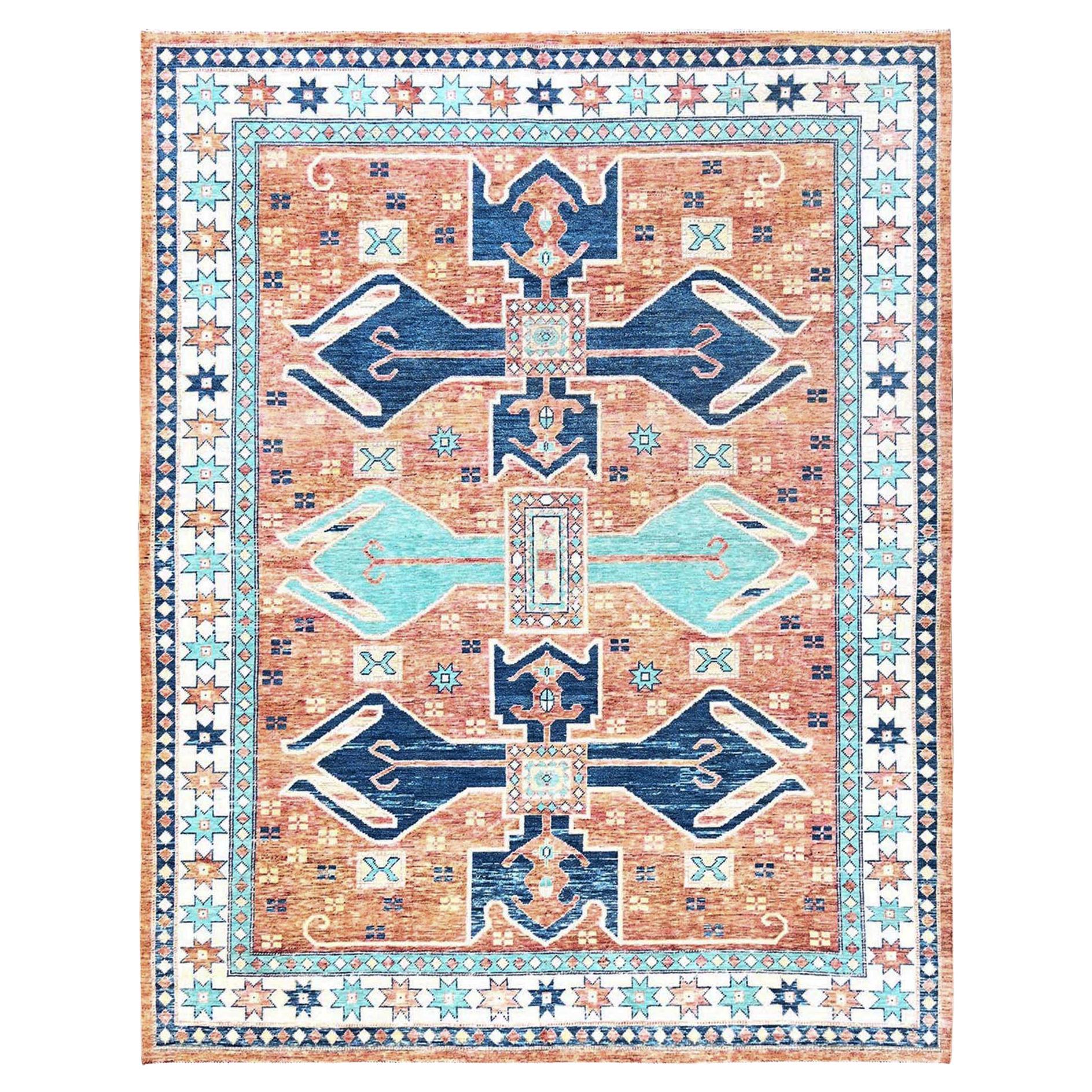 9
x11
9" Pfirsich Farbe Anatolian Village Design handgeknüpft Null-Flor-Wolle-Teppich
