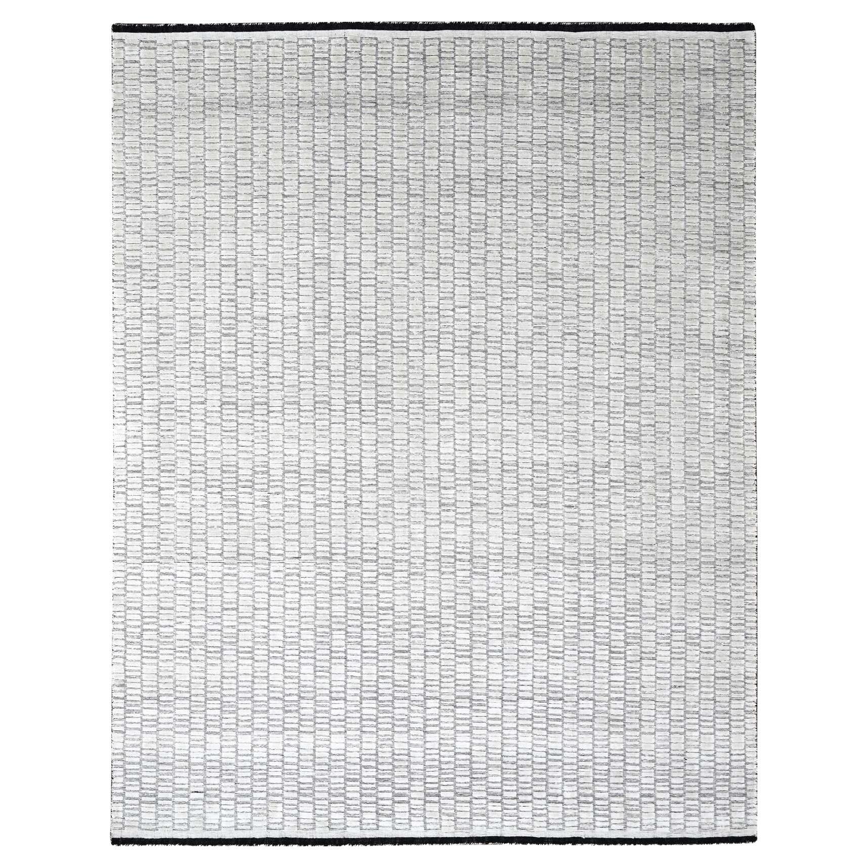 9
x11
9" Perlweiß Modernes Römisches Kachel-Design Handgewobener Orientteppich