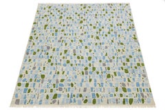 9x12 Abstract Mosaic Flatweave Modern Kilim Wool Area Rug By Apadana