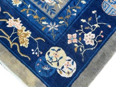 Tapis Art déco chinois ancien 9x12, motif « Vase de Pékin », beige, 275 cm x 366 cm, vers 1900