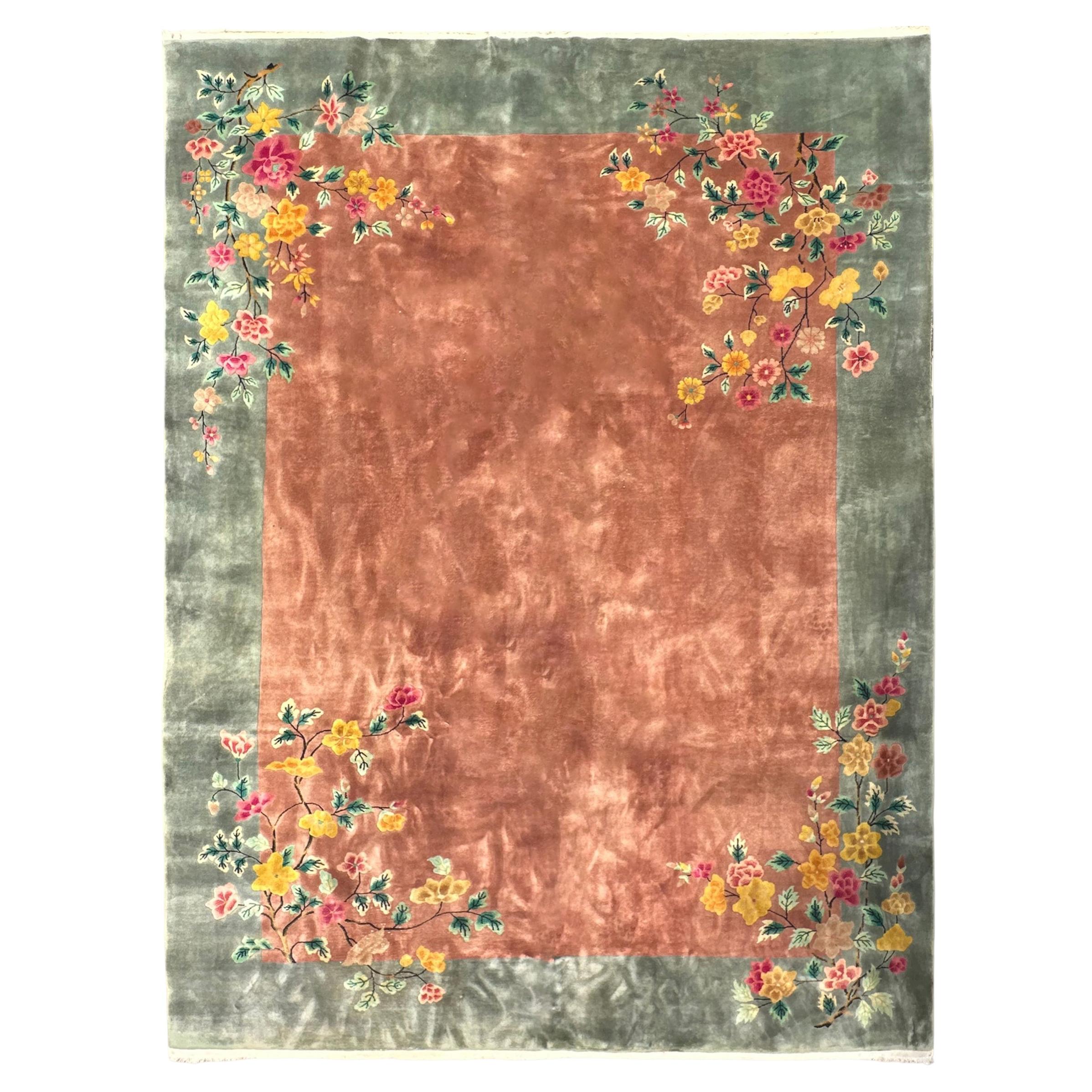 9x12 Antique Chinese Art Deco Rug Walter Nichols 274x351 cm c.1920
