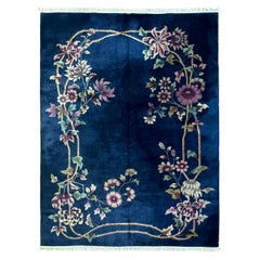 9X12 Antique Chinese Art Deco Rug Walter Nichols Blue 274cmx353cm Circa 1920