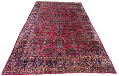 9X12 Antique Persian Sarouk Mohajeran Rug Fine 267cmx346cm Circa 1890